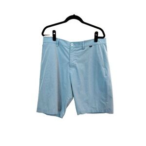 Travis Mathew Beck Men's 10" Golf Shorts Size 36 Blue Performance Stretch Beach
